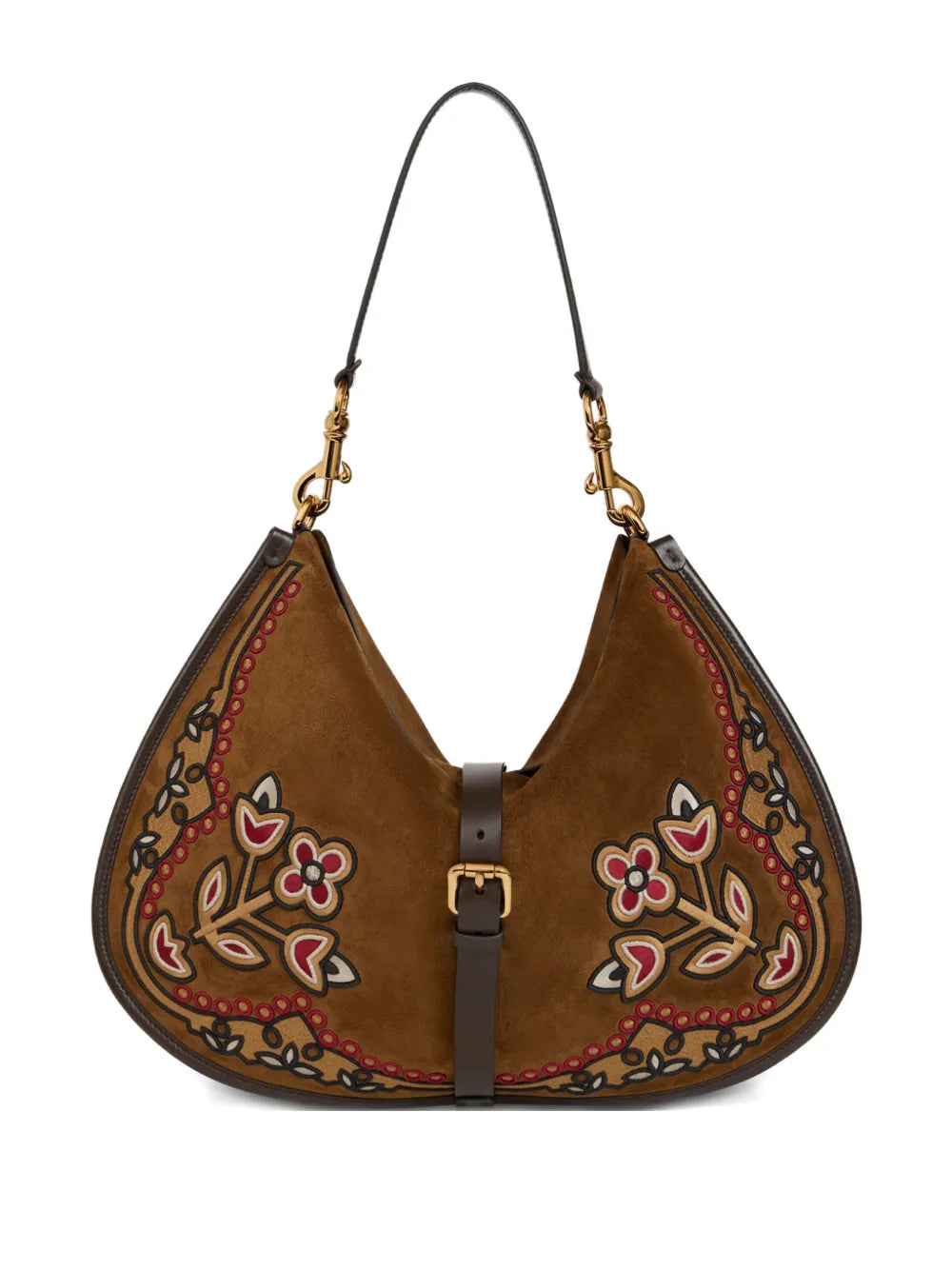 Etro Pony Embroidery Suede Maxi Shoulder Bag
