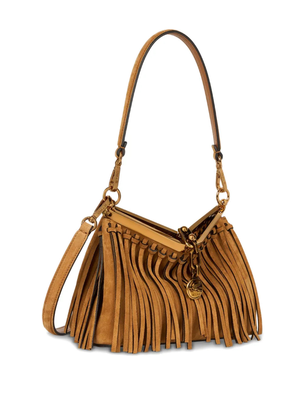 Etro Small Vela Fringing Suede Shoulder Bag
