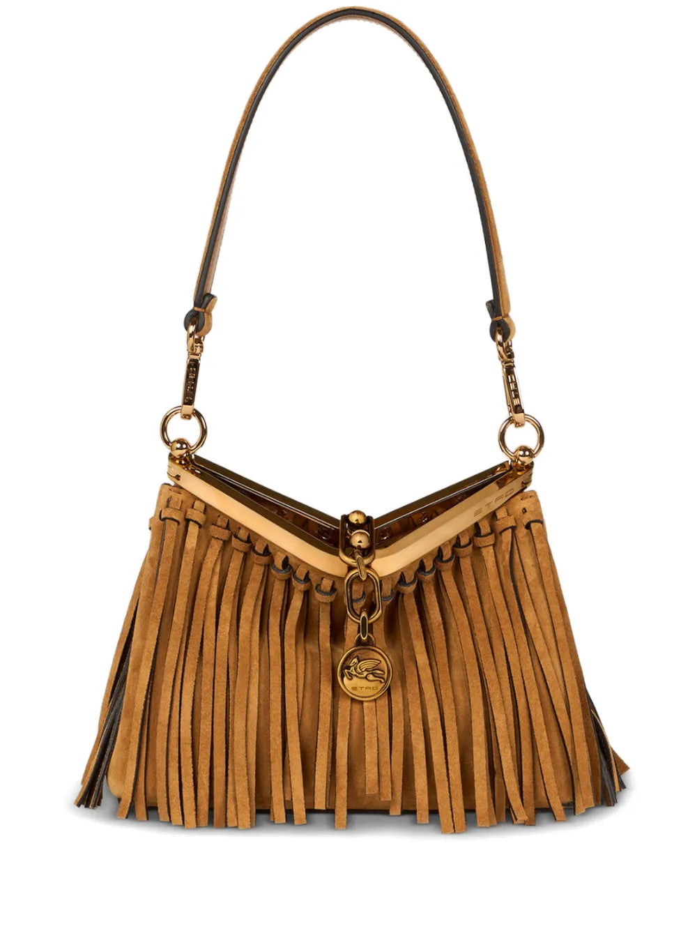 Etro Small Vela Fringing Suede Shoulder Bag