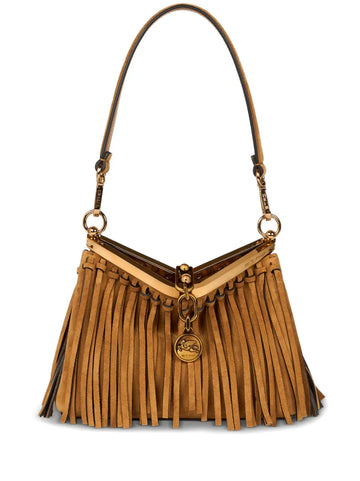 Etro Small Vela Fringing Suede Shoulder Bag