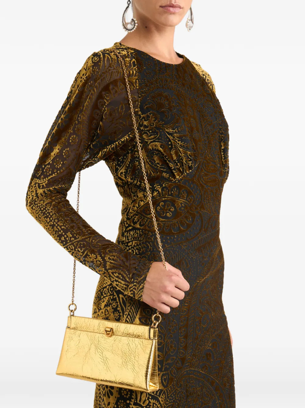 Etro Chain Strap Leather Shoulder Bag