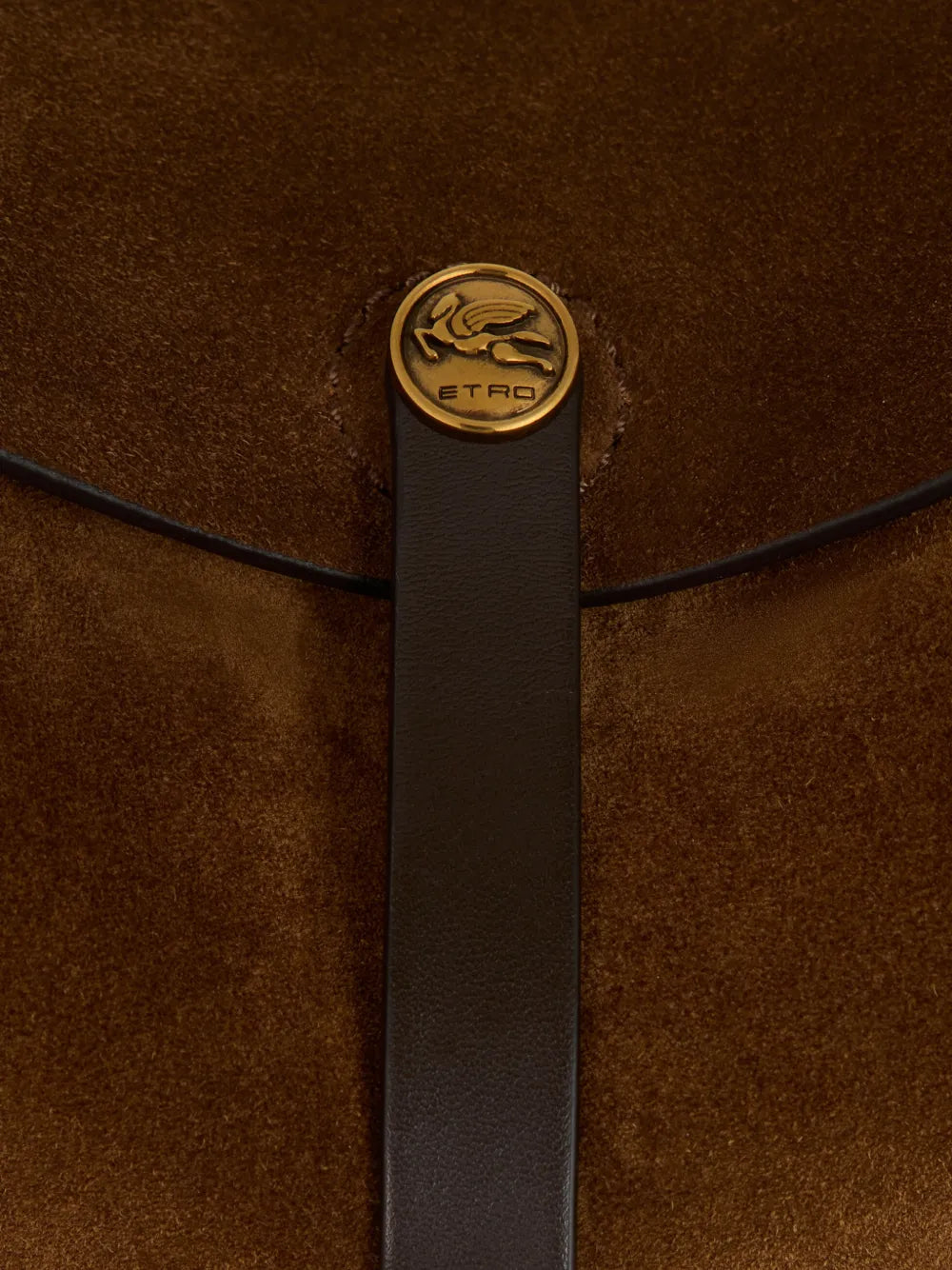 Etro Pony Floral Embroidery Suede Medium Shoulder Bag