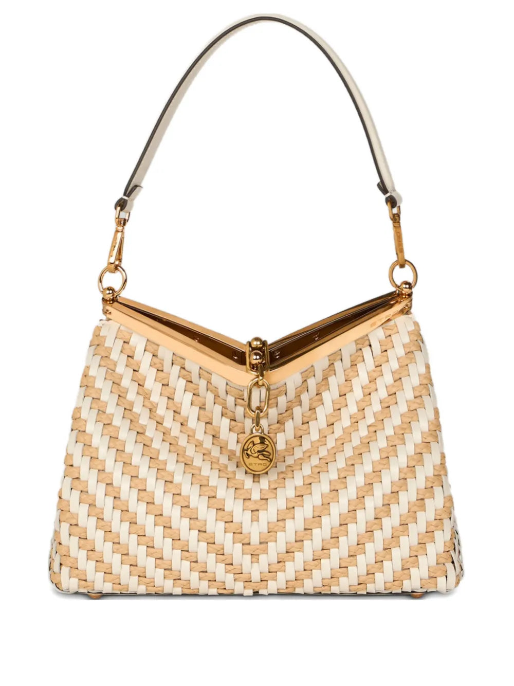 Etro Medium Vela Woven Leather Shoulder Bag
