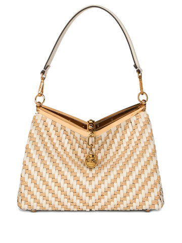 Etro Medium Vela Woven Leather Shoulder Bag