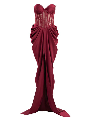 Ana Radu Lace Detailed Corset Style Maxi Dress