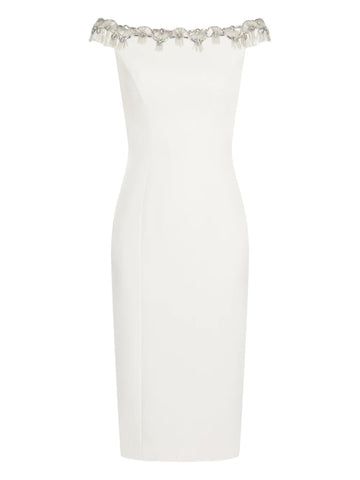 Jenny Packham Valorie Off Shoulder Midi Dress