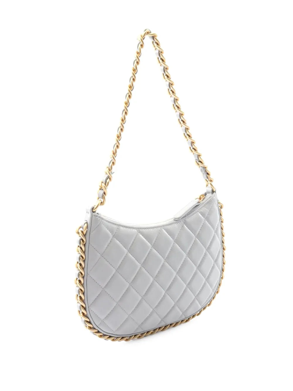 Chanel Pre Owned 2021 2025 Cc Quilted Lambskin Chain Around Hobo Shoulder Bag