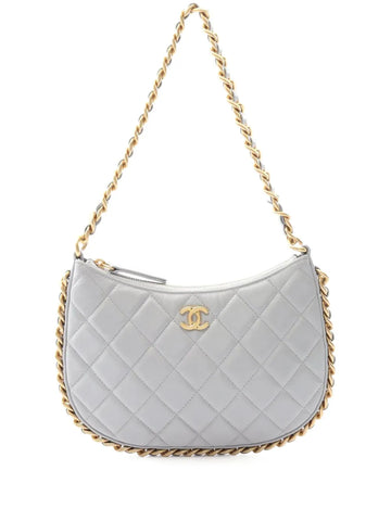 Chanel Pre Owned 2021 2025 Cc Quilted Lambskin Chain Around Hobo Shoulder Bag