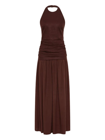 Faithfull The Brand Tali Ruched Maxi Dress