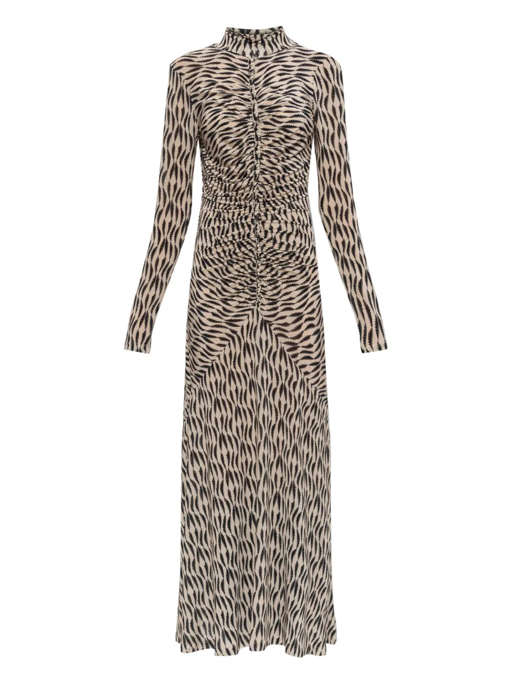 Ulla Johnson Ida Long Sleeve Ruched Turtleneck Maxi Dress