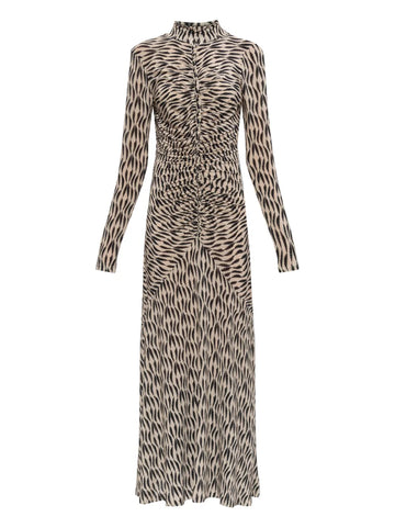 Ulla Johnson Ida Long Sleeve Ruched Turtleneck Maxi Dress