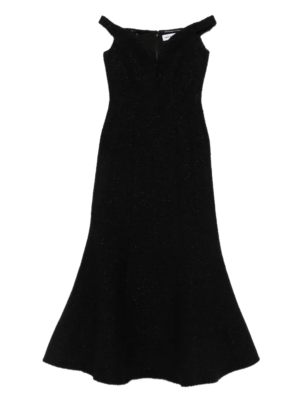 Self Portrait Off Shoulder Boucle Midi Dress