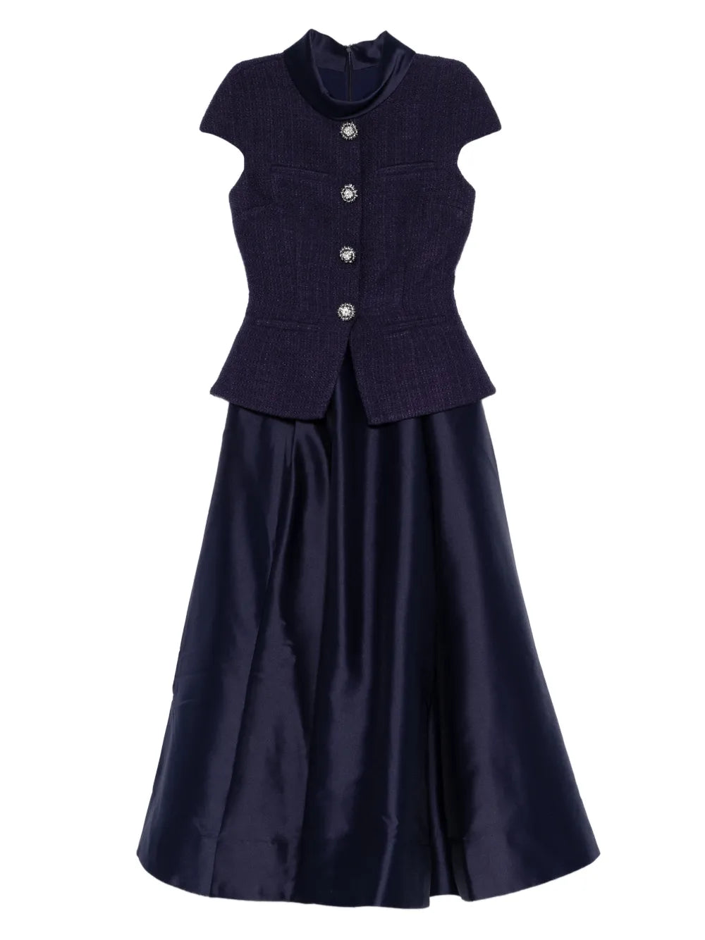 Self Portrait Boucle Effect Tailored Midi Dress