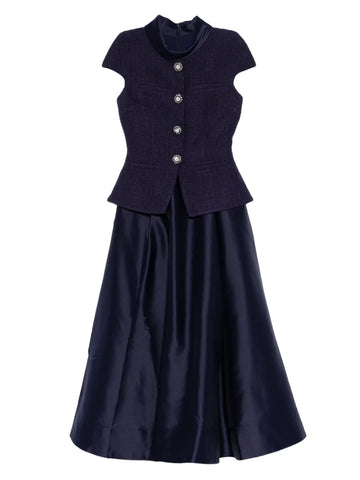Self Portrait Boucle Effect Tailored Midi Dress