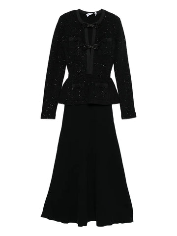 Self Portrait Bow Embellished Midi Dress