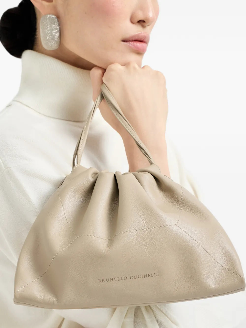 Brunello Cucinelli Bc Duo Monili Detail Leather Shoulder Bag