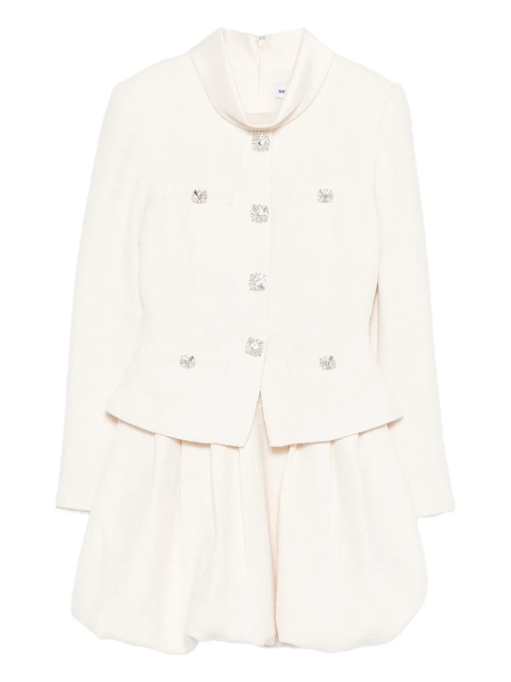 Self Portrait Boucle Collared Mini Dress