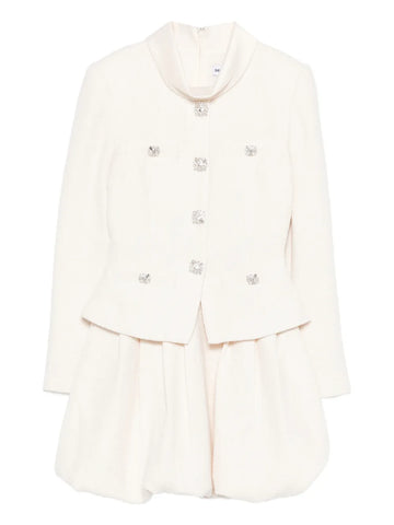 Self Portrait Boucle Collared Mini Dress