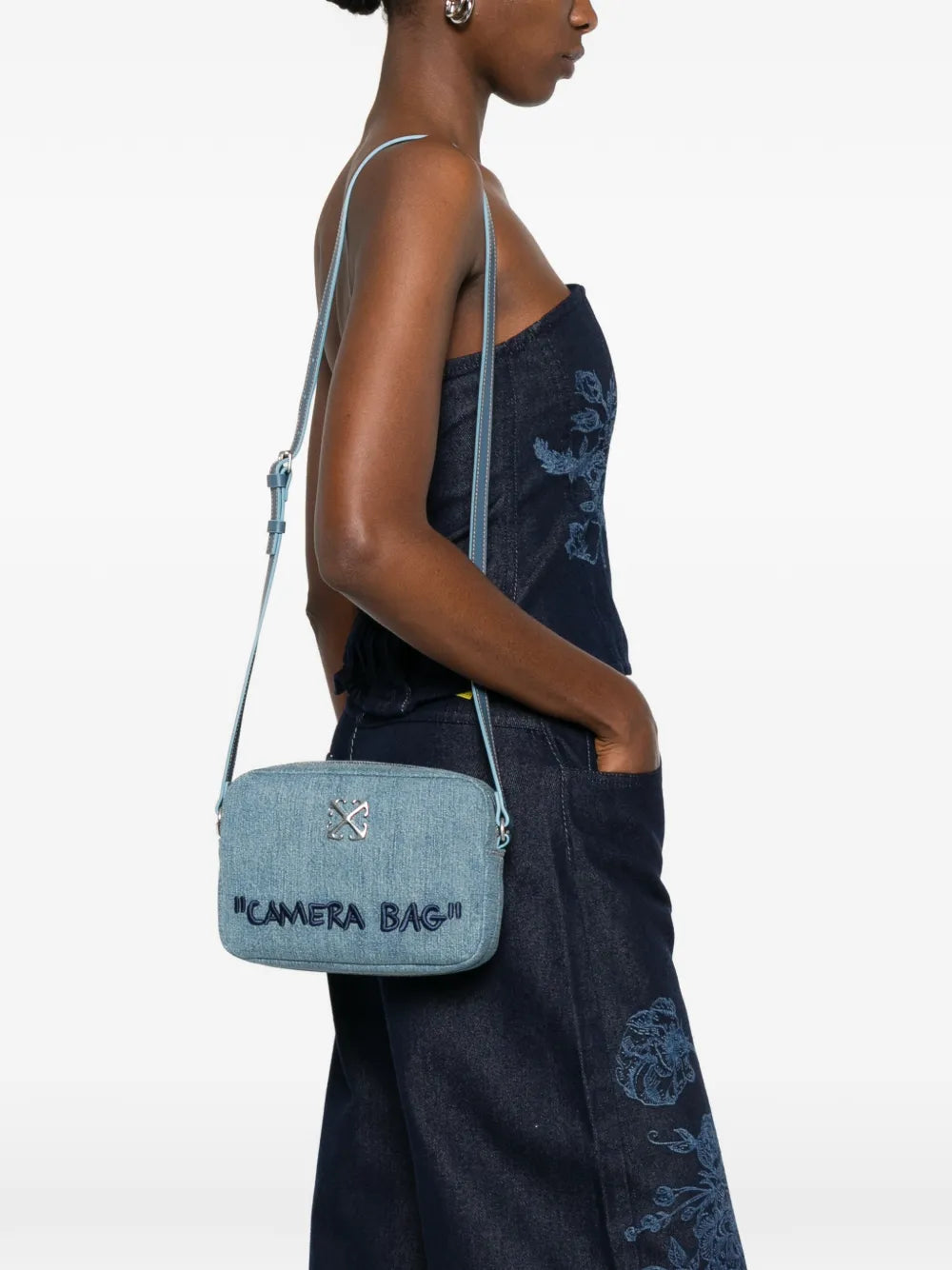 Off White Jitney Camera Logo Plaque Cross Body Bag