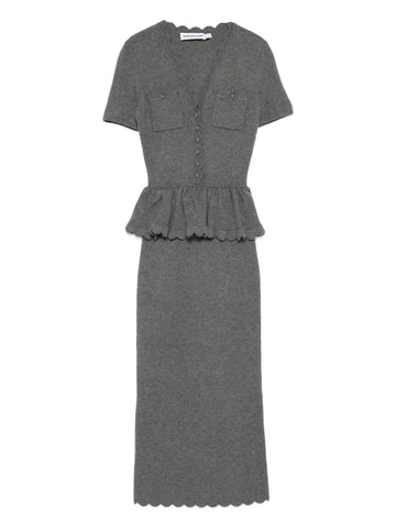 Self Portrait Pocket Peplum Midi Dress