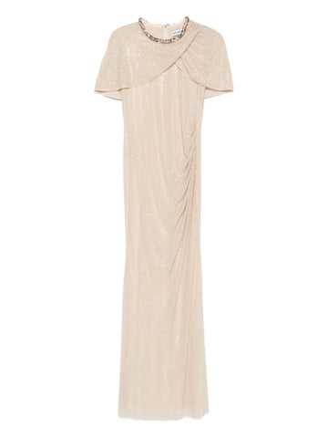Self Portrait Embellished Draped Maxi Dress