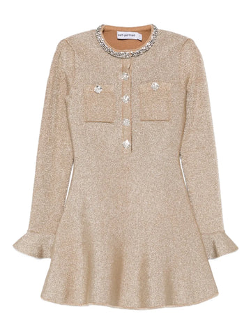 Self Portrait Embellished Ruffled Mini Dress