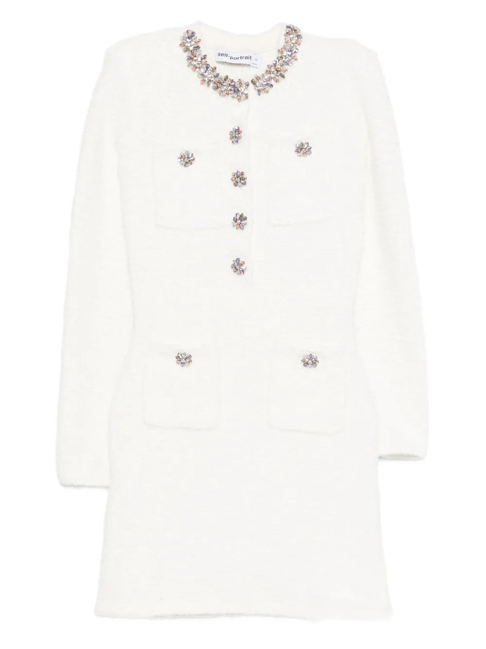 Self Portrait Embellished Pocket Mini Dress