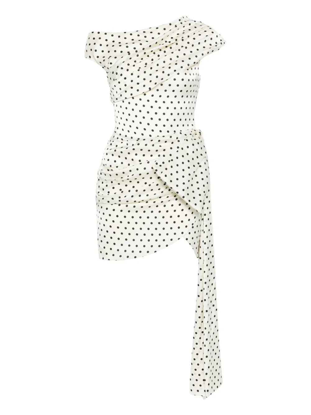 Self Portrait Polka Dot Draped Mini Dress