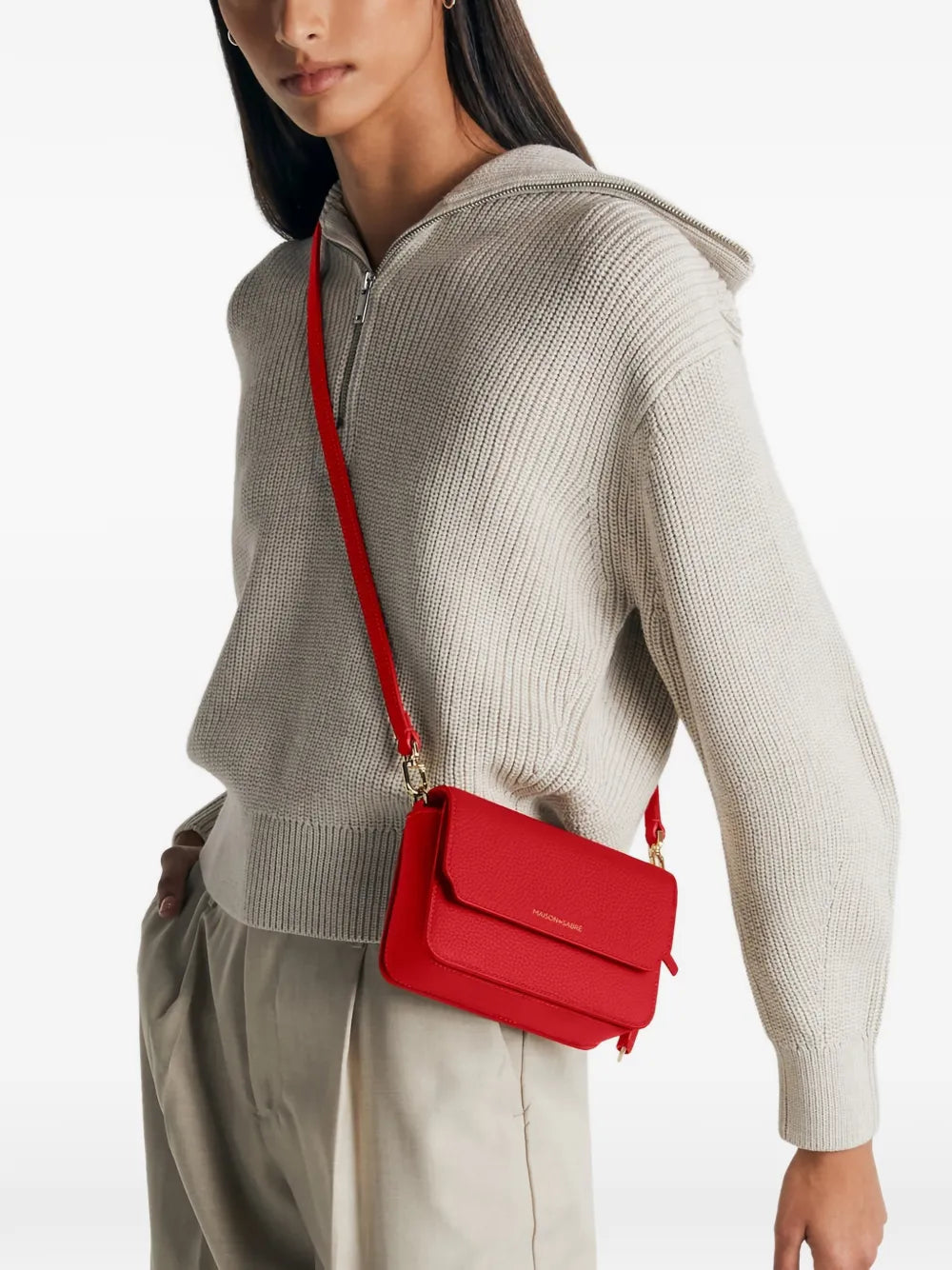 Maison De Sabre Leather Flap Shoulder Bag