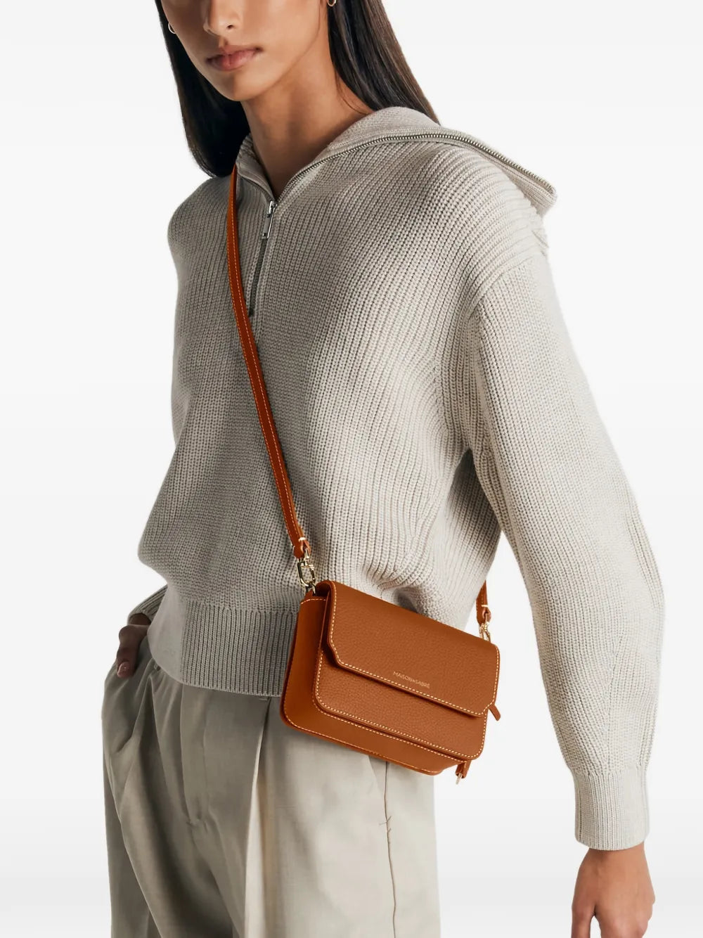 Maison De Sabre Mini Flap Leather Shoulder Bag