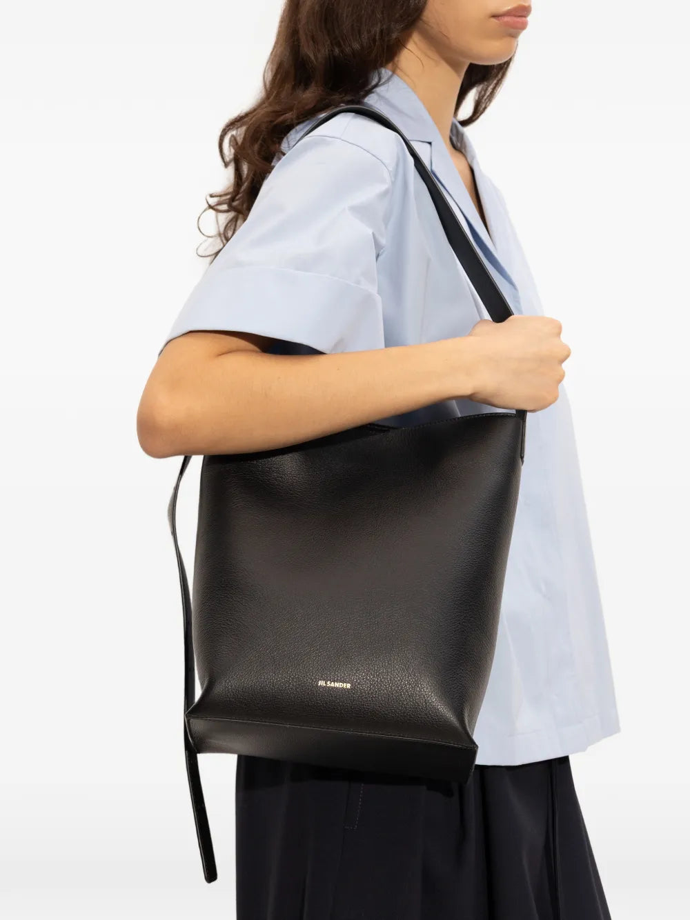 Jil Sander Small Leather Strap Shoulder Bag
