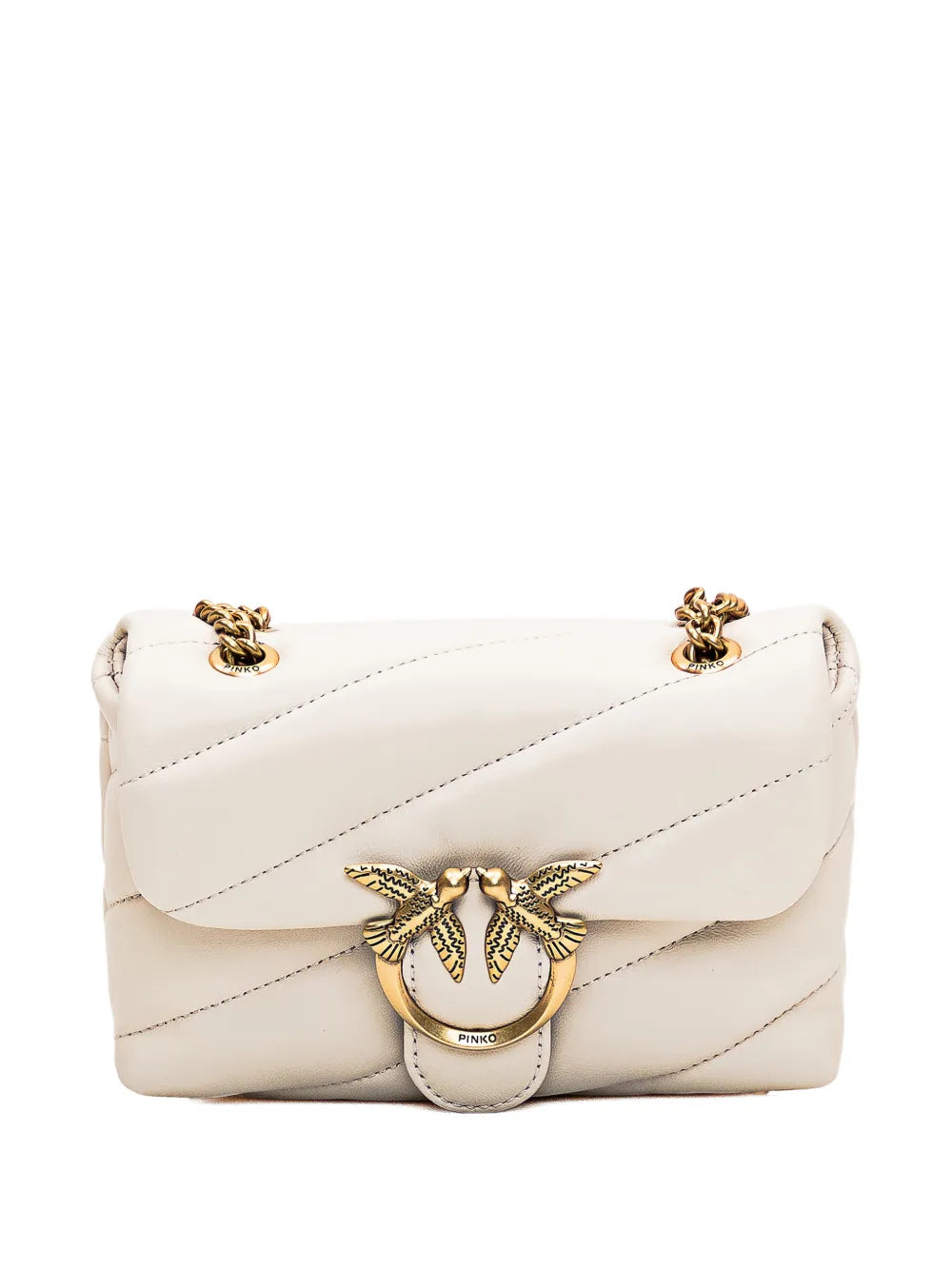 Pinko Love Birds Buckle Quilted Shoulder Bag