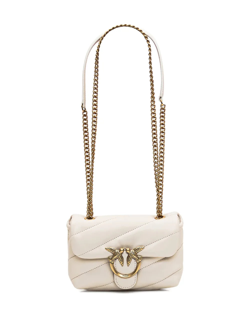 Pinko Love Birds Buckle Quilted Shoulder Bag