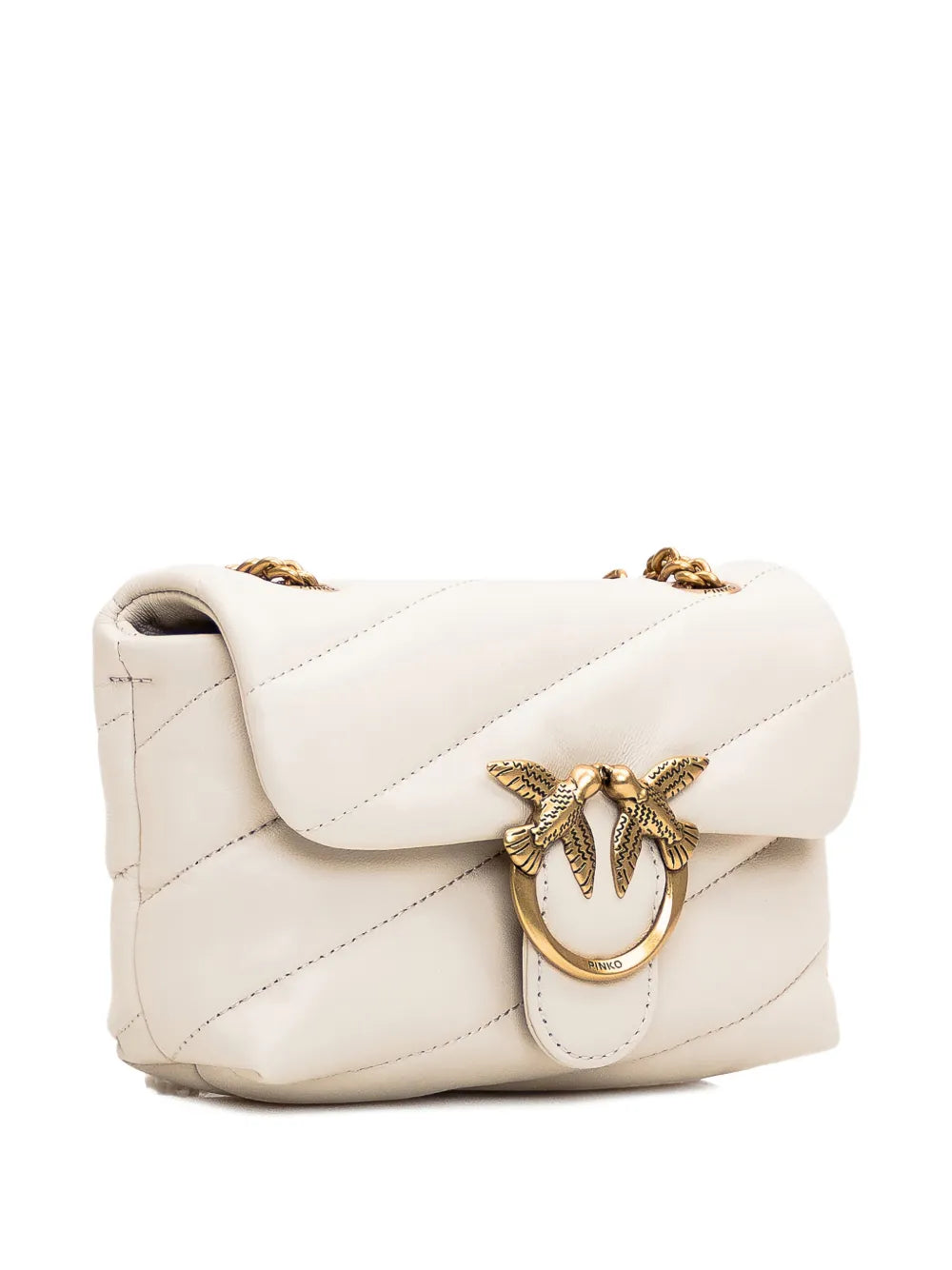 Pinko Love Birds Buckle Quilted Shoulder Bag