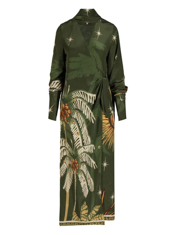 Johanna Ortiz Wrap Printed Maxi Dress