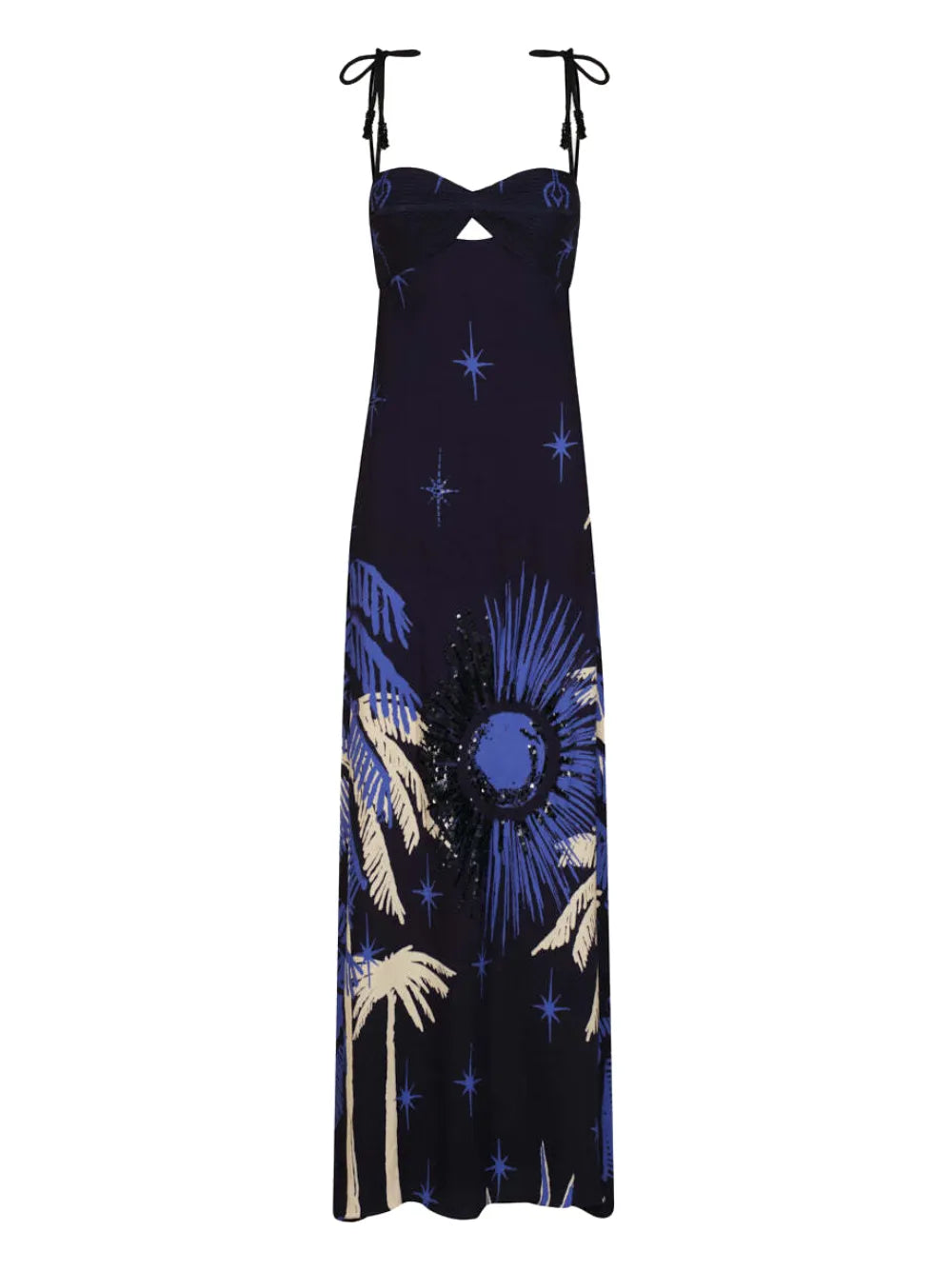 Johanna Ortiz Dancing With The Shadows Tie Strap Printed Dress