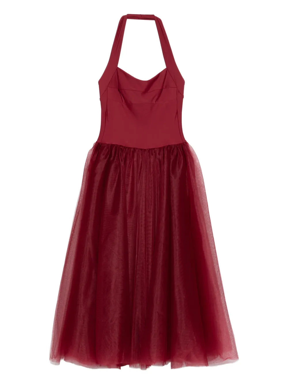 Atu Body Couture Halterneck Tulle Skirt Midi Dress