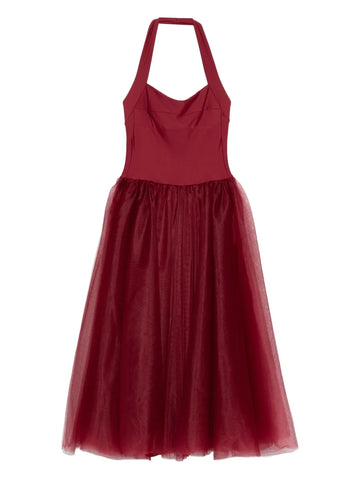 Atu Body Couture Halterneck Tulle Skirt Midi Dress