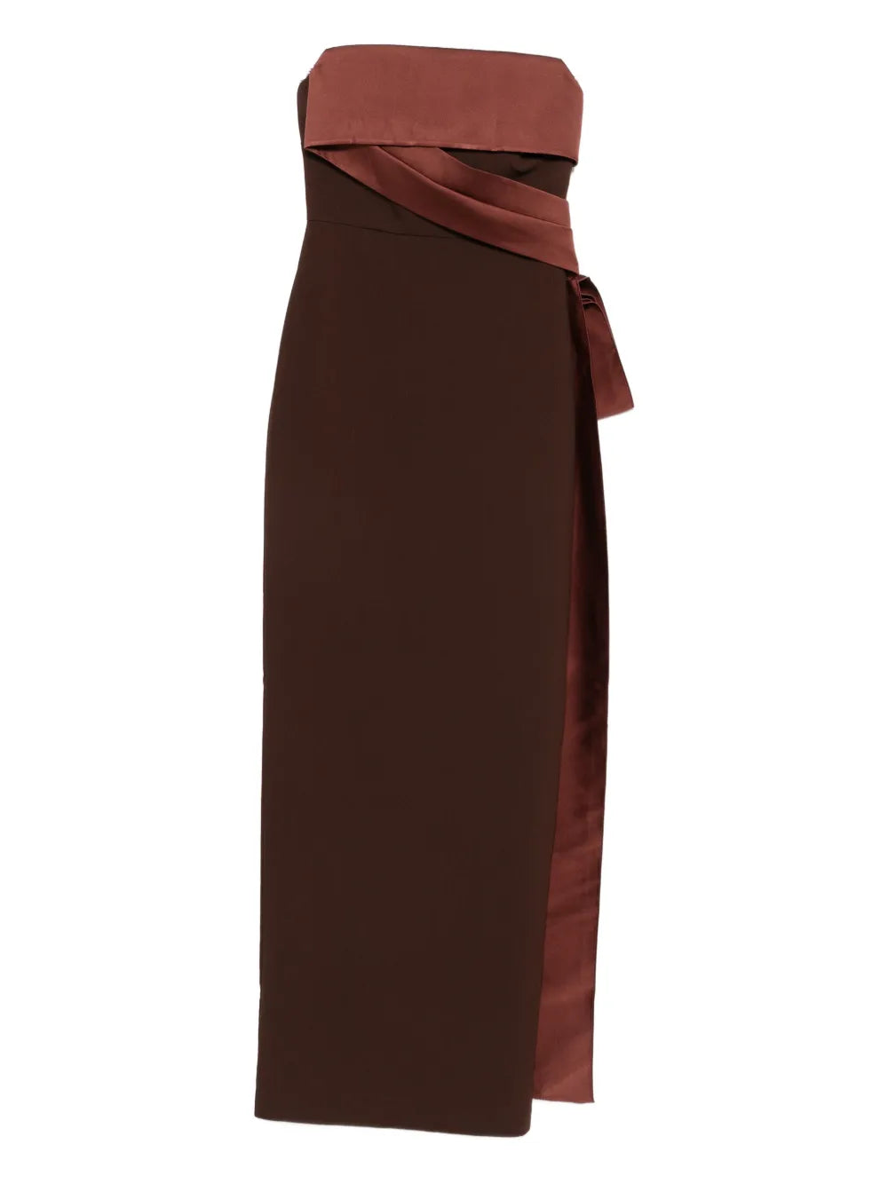 Roland Mouret Strapless Tie Detail Maxi Dress