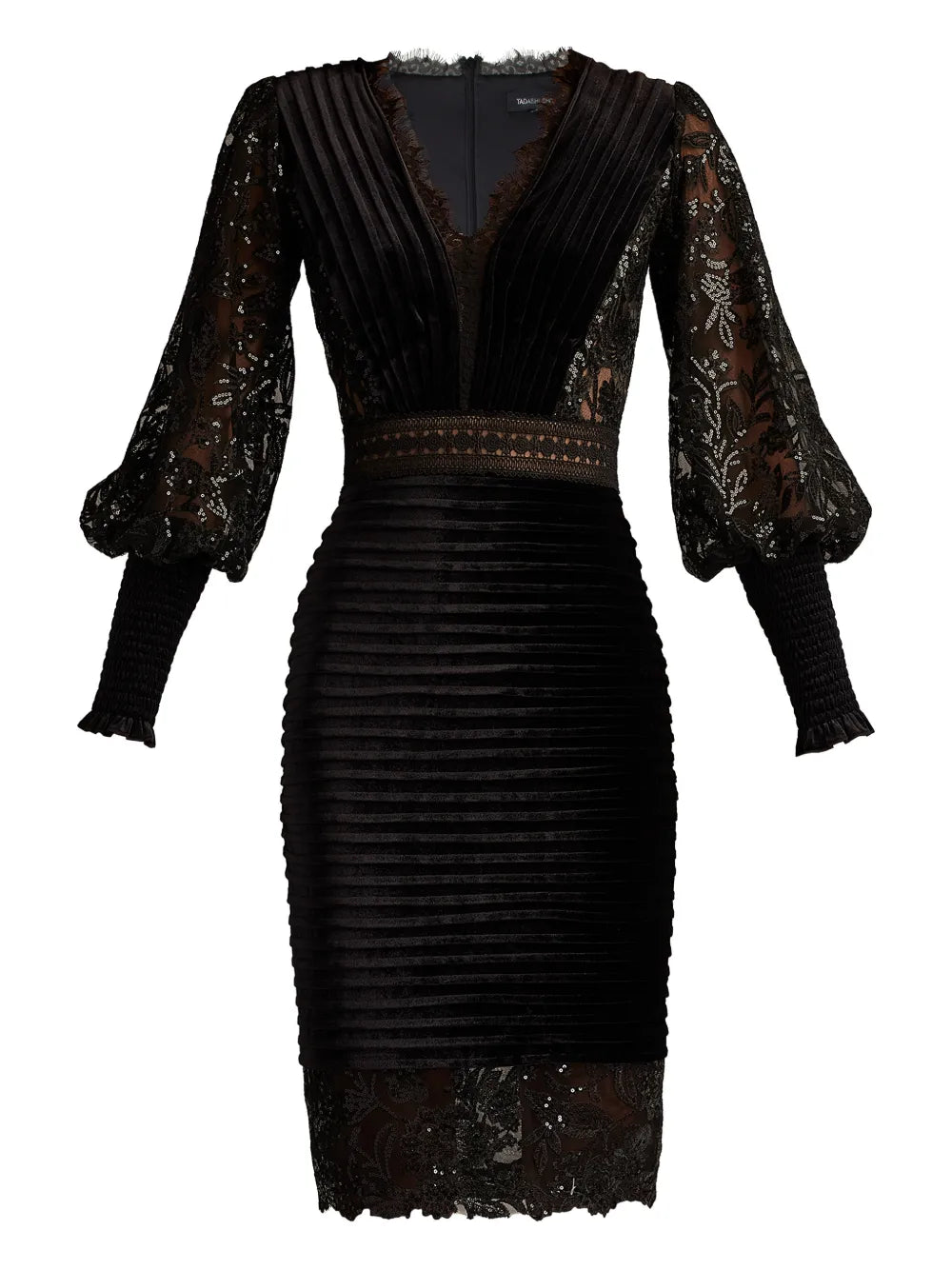 Tadashi Shoji Lace Pleated Midi Dress