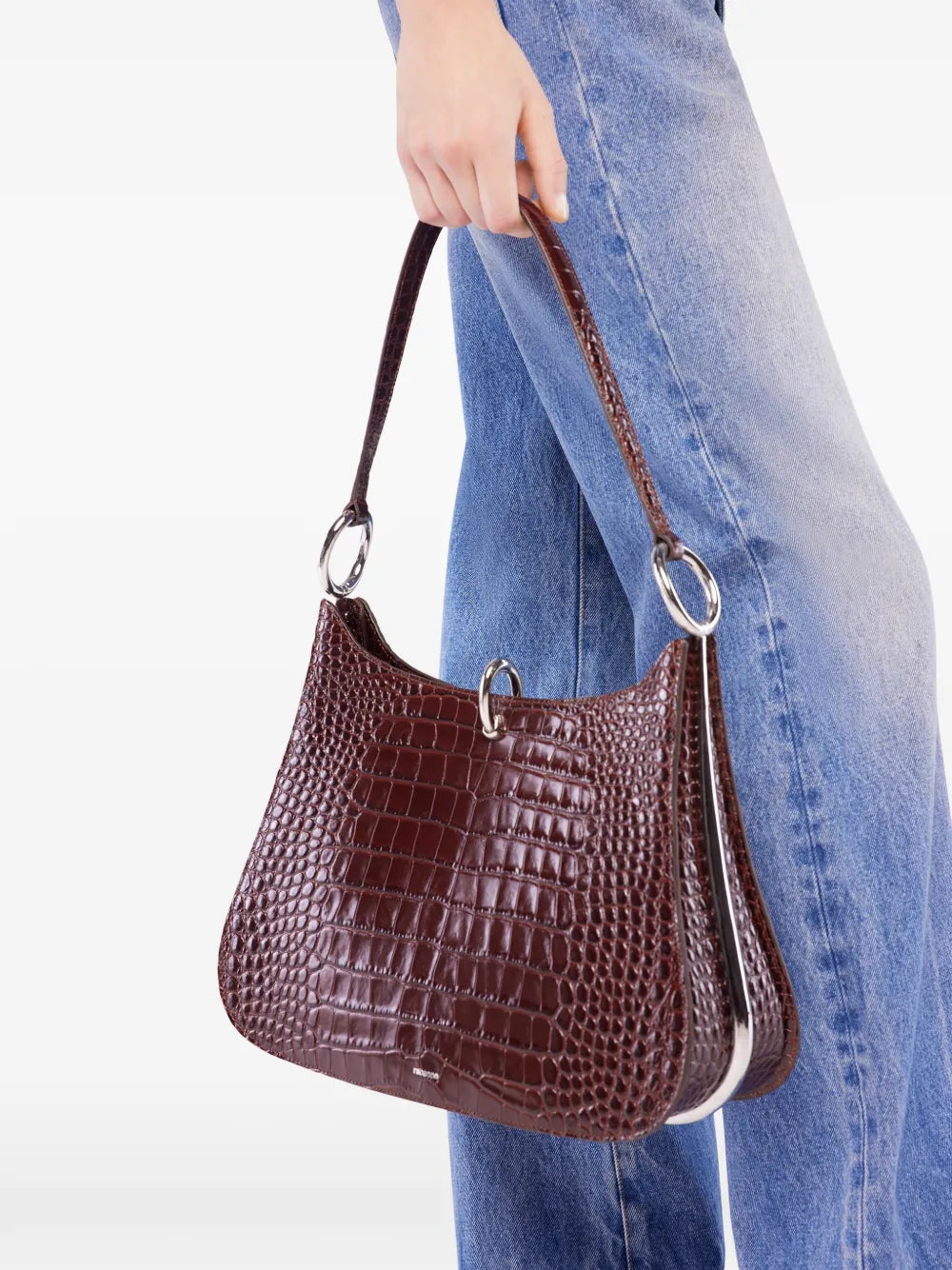 Rabanne Ring Embossed Leather Shoulder Bag