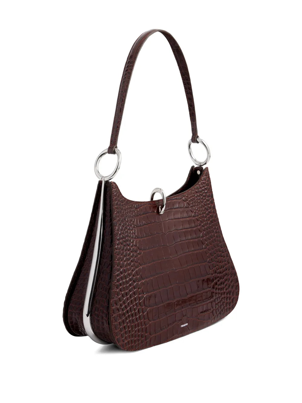 Rabanne Ring Embossed Leather Shoulder Bag