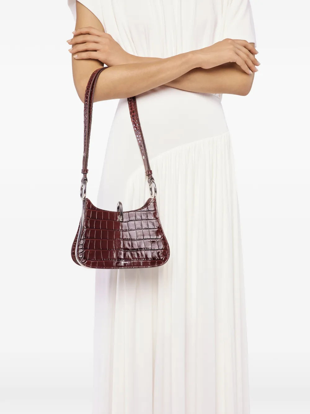 Rabanne Ring Embossed Leather Shoulder Bag