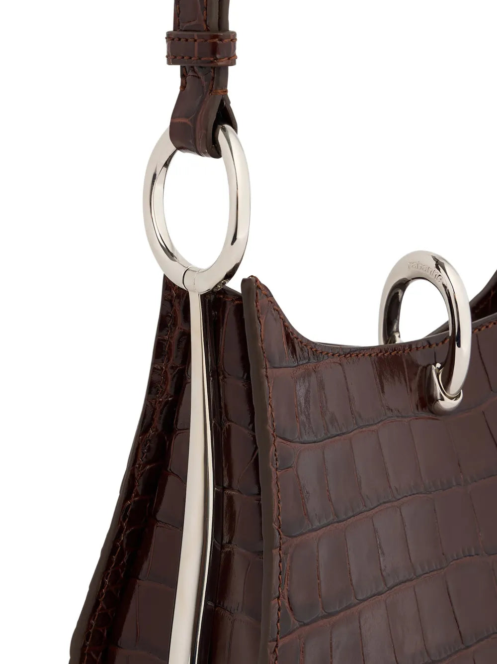 Rabanne Ring Embossed Leather Shoulder Bag