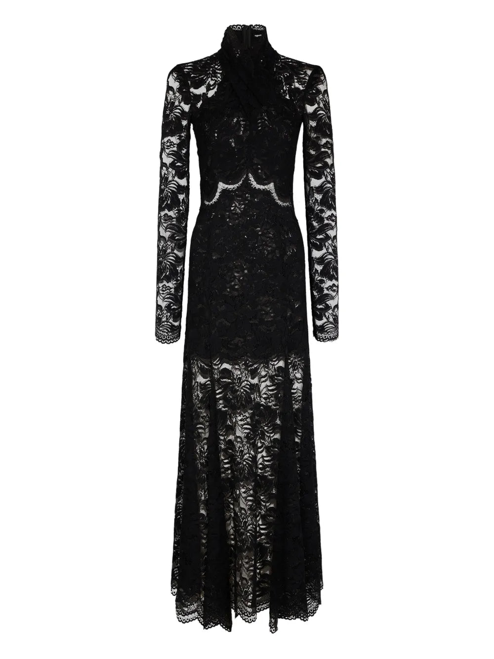 Rabanne Long Sleeves Lace Maxi Dress