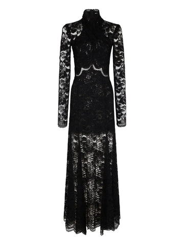 Rabanne Long Sleeves Lace Maxi Dress