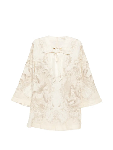 Zimmermann Tie Neck Tunic Dress