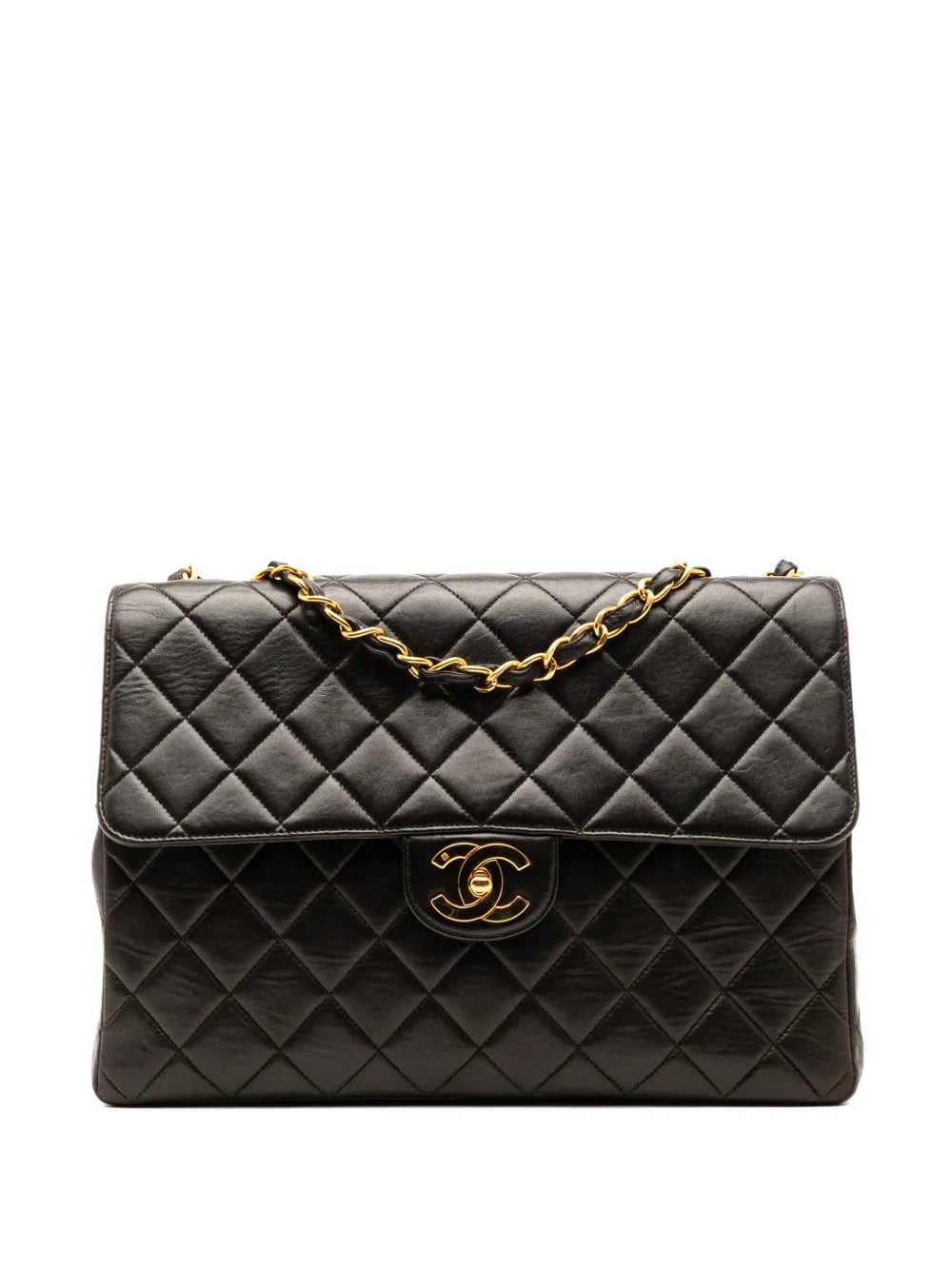 Chanel Pre Owned 1994 1996 Jumbo Classic Lambskin Single Flap Shoulder Bag