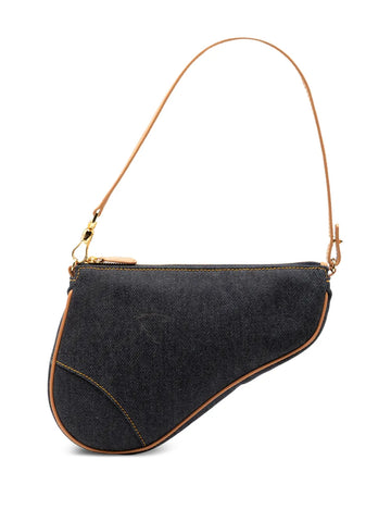 Christian Dior Pre Owned 2001 Mini Denim Saddle Pochette Shoulder Bag