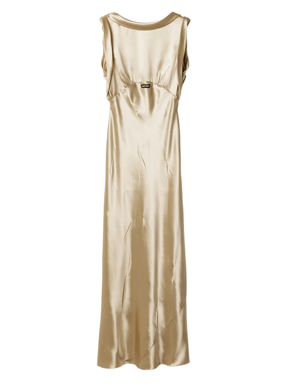 Miu Miu Scoop Back Satin Effect Maxi Dress